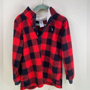 Boys Red and black fleece pullover